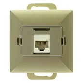 Gniazdka elektryczne - Abex Gniazdko telefonicznie Perła uniwersalne satyna - miniaturka - grafika 1