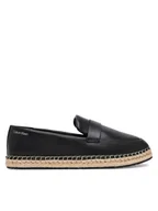 Espadryle damskie - Calvin Klein Espadryle Espadrille W/Ck Hw - Lth HW0HW02390 Czarny - miniaturka - grafika 1