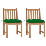 Fotele i krzesła ogrodowe - vidaXL Krzesła ogrodowe z poduszkami, 2 szt., lite drewno tekowe! 3062936 - miniaturka - grafika 1