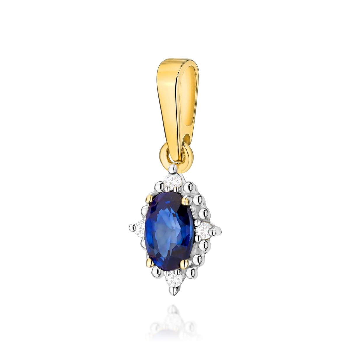Złota zawieszka / wisiorek Szafir 0,30ct żółte złoto pr. 585