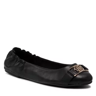 Baleriny - Tommy Hilfiger Baleriny Th Essential Leather Ballerina FW0FW06096 Black BDS - grafika 1