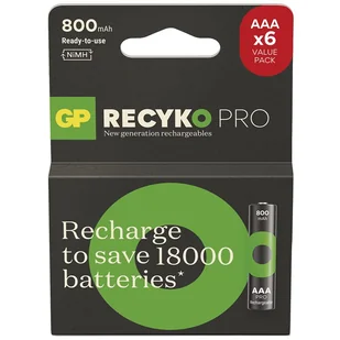 Bateria Ładowanie GP ReCyko Pro AAA (HR03, 6 ks - Baterie i akcesoria - miniaturka - grafika 1
