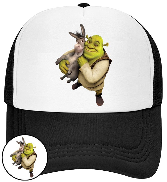 CZAPKA Z DASZKIEM SHREK DLA DZIECI NA LATO CZARNA BEJSBOLÓWKA