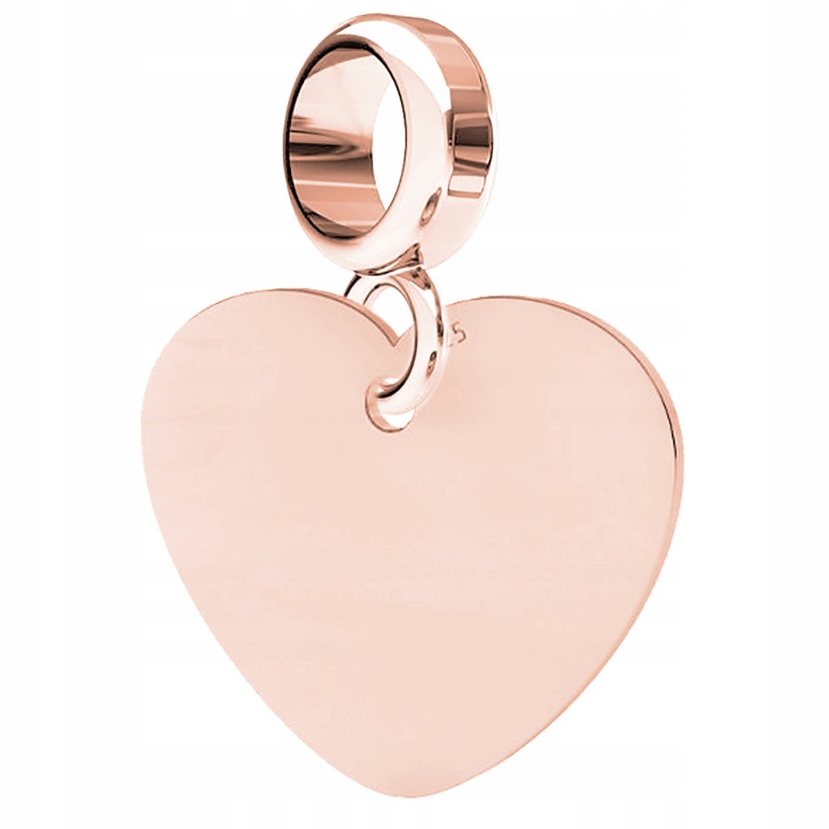 Charms Blaszka Serce różowe złoto S925