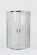 Kabiny prysznicowe - Hede Kabina prysznicowa półokrągła 90 cm chrom/transparentna - miniaturka - grafika 1