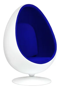 King Home Fotel Ovalia biało - niebieski JH-069.BLUE - Fotele - miniaturka - grafika 1