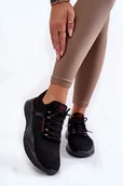 Sneakersy damskie - Damskie Sneakersy Memory Foam System Big Star KK274345 Czarne-40 - miniaturka - grafika 1