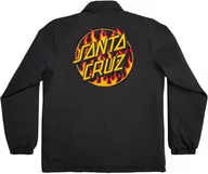 Kurtki męskie - kurtka męska SANTA CRUZ (THRASHER) FLAME DOT COACH JACKET Black - miniaturka - grafika 1