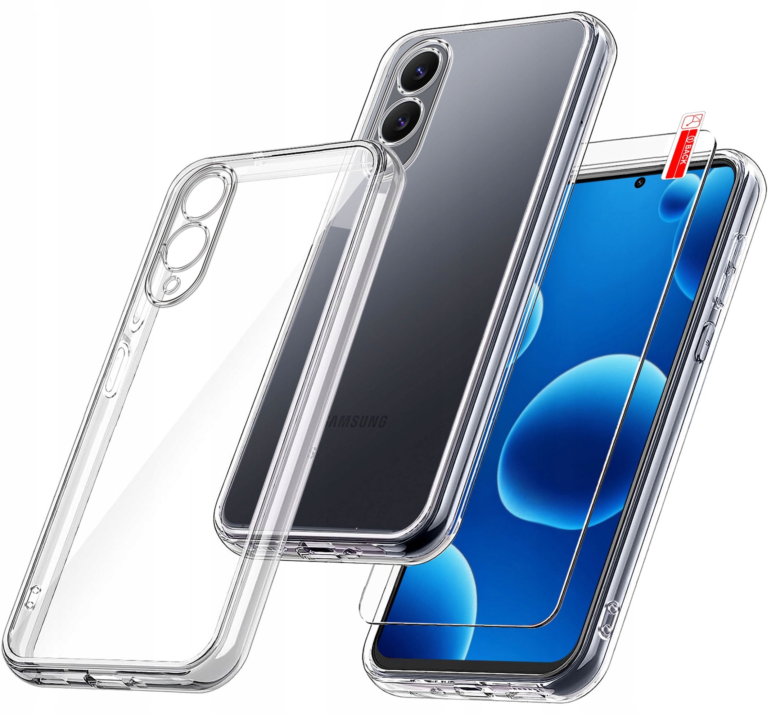Etui do Samsung S25 EDGE WZMACNIANE SILIKONOWE PRZEZROCZYSTE + Szkło