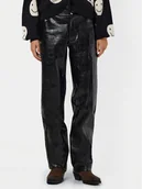 Spodnie damskie - Noisy May Spodnie z imitacji skóry Kane 27031820 Czarny Regular Fit - miniaturka - grafika 1