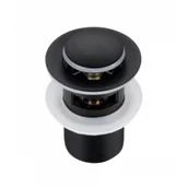 Korki do umywalek - BALNEO E0101020101-2 Korek umywalkowy mosiężny Klik Klak z przelewem Black- model B - miniaturka - grafika 1