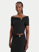 Bluzki damskie - Guess Bluzka W6GP12 K2935 Czarny Regular Fit - miniaturka - grafika 1