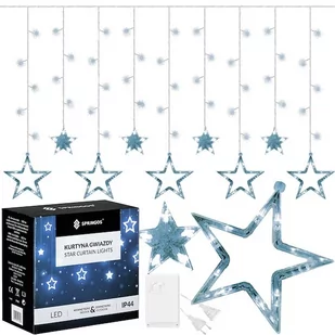 Kurtyna świetlna 138 Led gwiazdy lampki wewnętrzne światełka sople zimny biały - Oświetlenie świąteczne Kurtyna świetlna 138 Led gwiazdy lampki wewnętrzne światełka sople zimny biały - Oświetlenie świąteczne - miniaturka - grafika 1