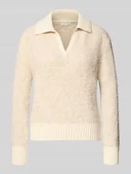 Bluzy damskie - Bluza z kołnierzem o kroju regular fit z dodatkiem bawełny - miniaturka - grafika 1