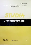Książki o kulturze i sztuce - Studia historyczne Rok XXXV Zeszyt 1 - miniaturka - grafika 1