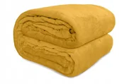Koce - Miękki koc pled narzuta dwustronna TAGO 150x200 MUSZTARDOWY - miniaturka - grafika 1