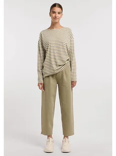 ELBSAND Koszulka "Tooske" w kolorze szarobrązowo-białym - Koszulki i topy damskie - miniaturka - grafika 1