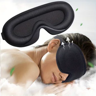 TEMU Maska do spania 3D - Ergonomiczny kształt, oddychająca i hipoalergiczna, miękka osłona twarzy w odcieniu beżowym dla mężczyzn i kobiet, idealna - Inne - miniaturka - grafika 1