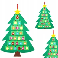 Kalendarze - Kalendarz Adwentowy Z Filcu Dla Dzieci Choinka Kreatywna Diy 3D Z Ozdobami - miniaturka - grafika 1