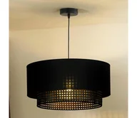 Lampy sufitowe - Duolla - Żyrandol na lince BOHO RATTAN 1xE27/15W/230V śr. 45 cm czarny - miniaturka - grafika 1