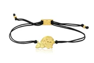 Bransoletki - Bransoletka z kotem egzotycznym złotym na sznurku - miniaturka - grafika 1