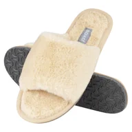 Kapcie damskie - Kapcie Damskie Soxo Futrzane Beżowe Z Twardą Podeszwą Tpr - 35–36 - miniaturka - grafika 1