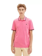 Koszulki męskie - TOM TAILOR Denim Męska koszulka polo 1036386, 31645-Summertime Pink, XXL, 31645 - Summertime Pink, XXL - miniaturka - grafika 1