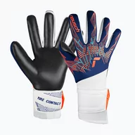 Piłka nożna - Rękawice bramkarskie Reusch Pure Contact Silver premium blue/electric orange/black - miniaturka - grafika 1