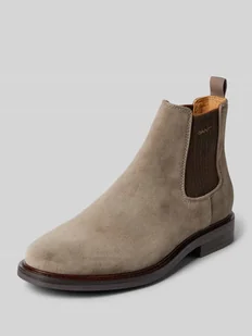 Buty chelsea ze skóry z napisem z logo model ‘St Fairkon’ - Botki męskie - miniaturka - grafika 1