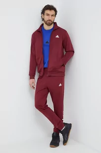 adidas dres męski kolor bordowy - Dresy męskie - miniaturka - grafika 1