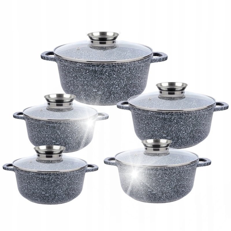 KOMPLET GARNKOW MARMURKOWYCH CERAMICZNY SZARY 10 SZT SZARY