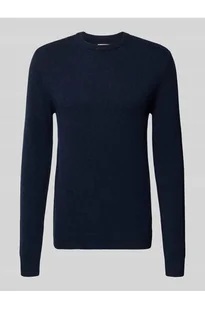 Sweter z dzianiny z prążkowanymi wykończeniami model BRANKO - Blend - Swetry męskie - miniaturka - grafika 1