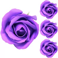 Sztuczne kwiaty - Róża Mydlana Do Kąpieli Ozdobna Lawendowa 3 szt. - miniaturka - grafika 1