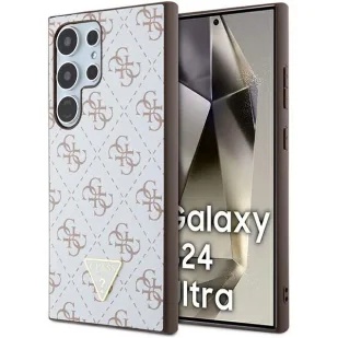 Etui Guess 4G Triangle na Samsung Galaxy S24 Ultra - białe - Etui i futerały do telefonów - miniaturka - grafika 1