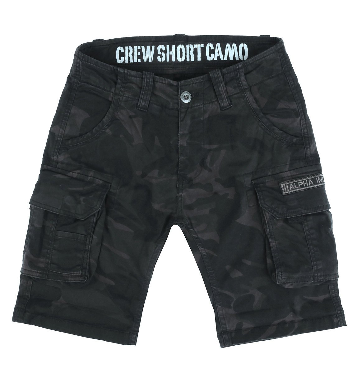 spodnie bojówki krótkie ALPHA INDUSTRIES - CREW SHORT BLACK CAMO-30