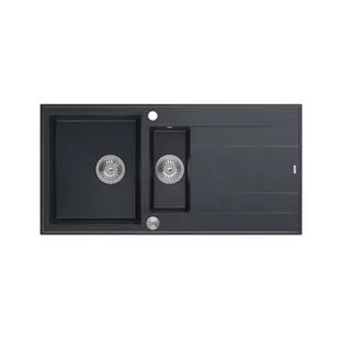QUADRON Zlewozmywak EVAN 156 czarny, elementy stalowe, k.pneum. HQE5510050U8_BS_P2O0 - Zlewozmywaki - miniaturka - grafika 1