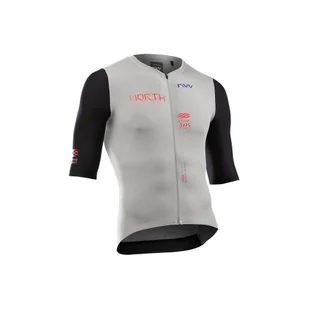 Koszulka rowerowa NORTHWAVE Extreme Evo Jersey UPF50 Slim jasny szary - Koszulki rowerowe - miniaturka - grafika 1
