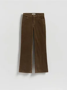 Reserved - Sztruksowe spodnie - oliwkowy - Spodnie damskie - miniaturka - grafika 1