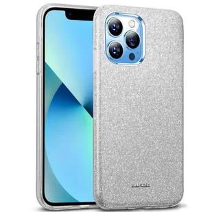 Etui na telefon komórkowy iPhone 13 Pro, brokatowe etui ochronne TPU, srebrne - Etui i futerały do telefonów - miniaturka - grafika 1