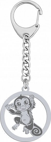 Radziszewska Jewellery Brelok do Kluczy Małpka Srebro 925 Grawer Dedykacja Prezent