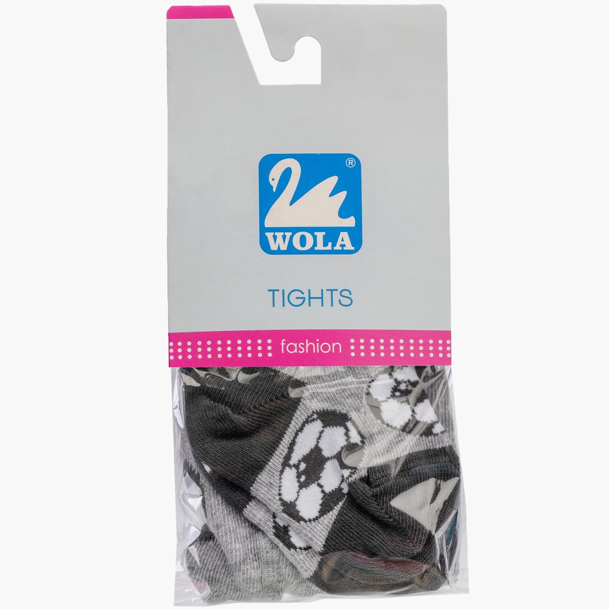 Rajstopy Dziecięce Bawełniane Rajtuzy Elastyczne Ze Wzorem WOLA Szare Szary 62-74