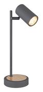 Lampy stojące - Globo Lighting Robby lampa stołowa 1x5W grafit/drewno 57910TG - miniaturka - grafika 1