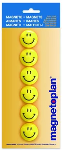 MAGNETOPLAN Magnesy HAPPY FACE SMILE 40mm 4szt 16673 - Dekoracje domu - miniaturka - grafika 1