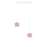 Lampy sufitowe - Biała lampa wisząca z różowymi abażurami MONTANA - miniaturka - grafika 1
