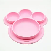 Miseczki i talerzyki dla dzieci - Talerz Silikonowy  Różowy  Blw - miniaturka - grafika 1