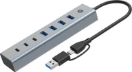 Huby USB - Koncentrator USB CONCEPTRONIC 7-portowy 3.0 -> 7x3.0, 5Gbps z zasilaczem gr - miniaturka - grafika 1