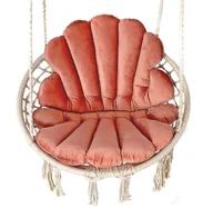 Fotele ogrodowe wiszące - Wiszące krzesło do pokoju z poduszkami brudny róż D1-D08 - miniaturka - grafika 1