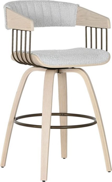 Home ESPRIT Krzesło do Jadalni Home ESPRIT Szary Poliester Drewno 51 x 55 x 91 cm