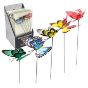 Pozostałe ozdoby ogrodowe - Dekoracyjne motyle świecące w ciemności do ogrodu kolorowe Meven 5 szt. - miniaturka - grafika 1