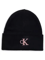 Czapki damskie - Calvin Klein Jeans Czapka damska Kobiety czarny jednolity, ONE SIZE - miniaturka - grafika 1